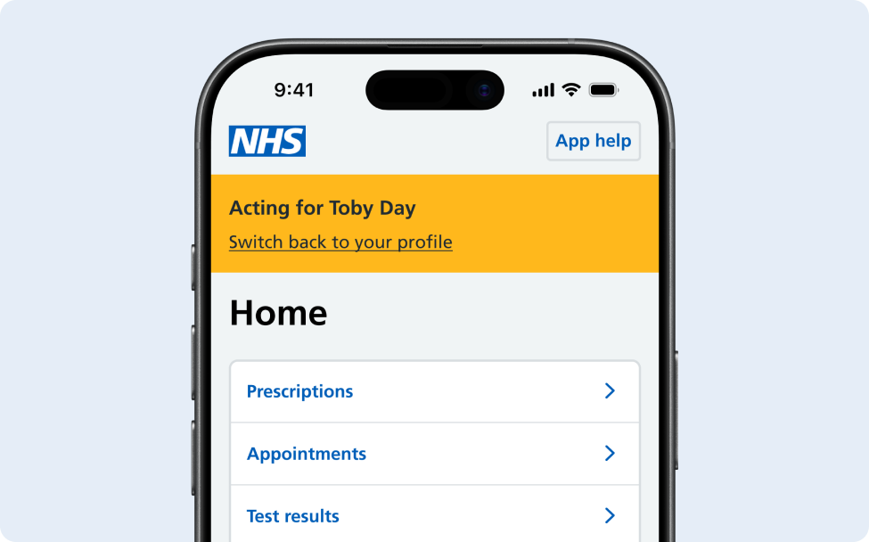 Proxy access in the NHS App